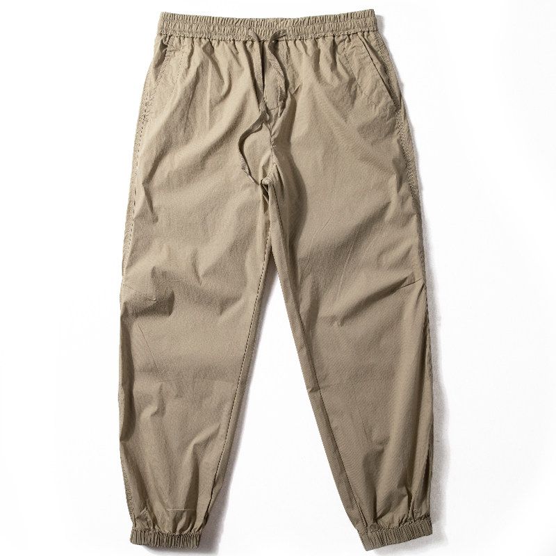 Trendy Minimalist Easiest for Match Quick-Drying Breathable Loose Elastic Pants Kakh XL