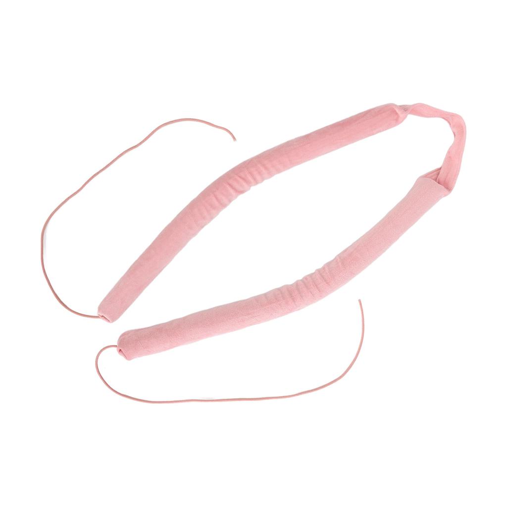 Heatless Curling Rod Headband with Tail Rope Soft Rubber Prevent Damage DIY Hair Curls Roller for Sleeping Pink