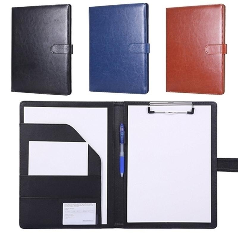 A4 PU Leather Portfolio Folder Business Document Organizer File Binder Contract Holder Office Meeting School Stationery Supplies