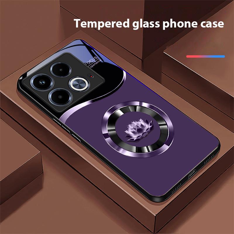 

Круг Лотос Белый Для Infinix Note 40 4G 30i 12 G96 Smart 8 Hot 9 Play 10 11S 12 20i 50 Pro Plus 5G Чехол для телефона из закаленного стекла Infinix Hot 9 Play