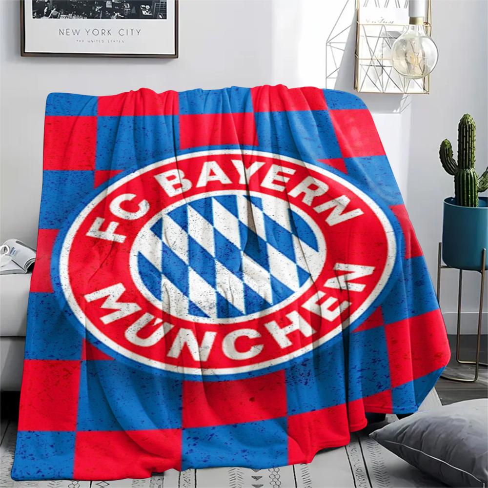 1pc FC Bayern Munich Print Flannel Blanket, High Quality Comfortable for All Seasons, Home Decor, Warmth and Comfort, Perfect for Christmas Gifts46