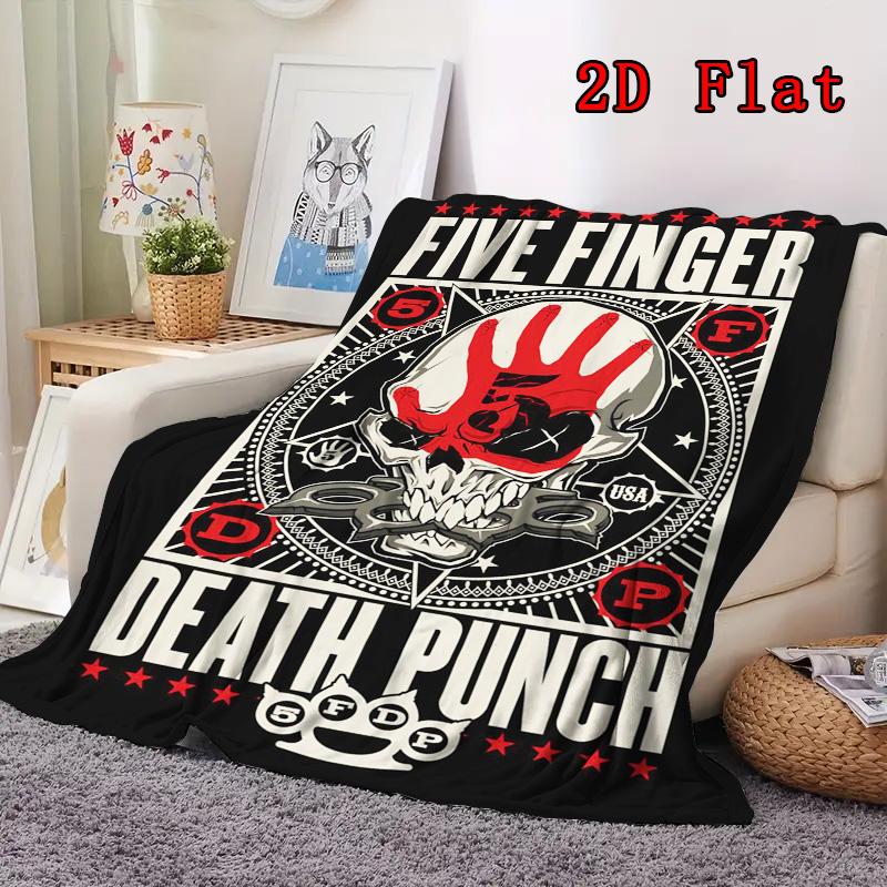 Five Finger Death Punch 2D Flaches Muster Flanelldecke Hohe Qualität Ganzjahreswärme und Komfort Perfekt für Weihnachtsgeschenke.PMT0914423