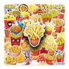 50pcs Waterproof Cartoon French Fries Stickers for Fridge, Notebook, Stationery, and Planner