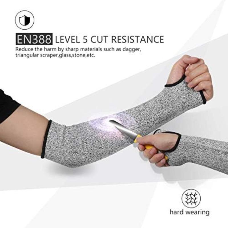 Cut Resistant Arm Sleeves HPPE ANSI/EN388 Certified Anti-Puncture Bracers Breathable Forearm Guard Designed for Glass Factory Carpentry