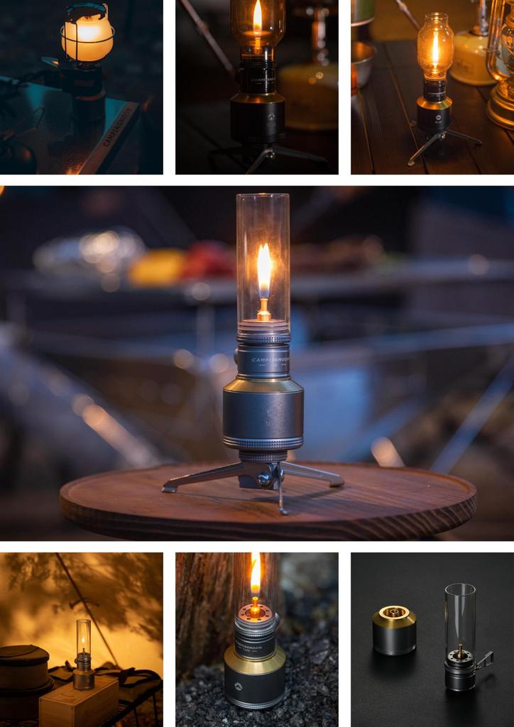 CAMPING MOON Camping Pocket Tank OD Gas Lantern Torch Burner Attachment TC-15 (Silver)