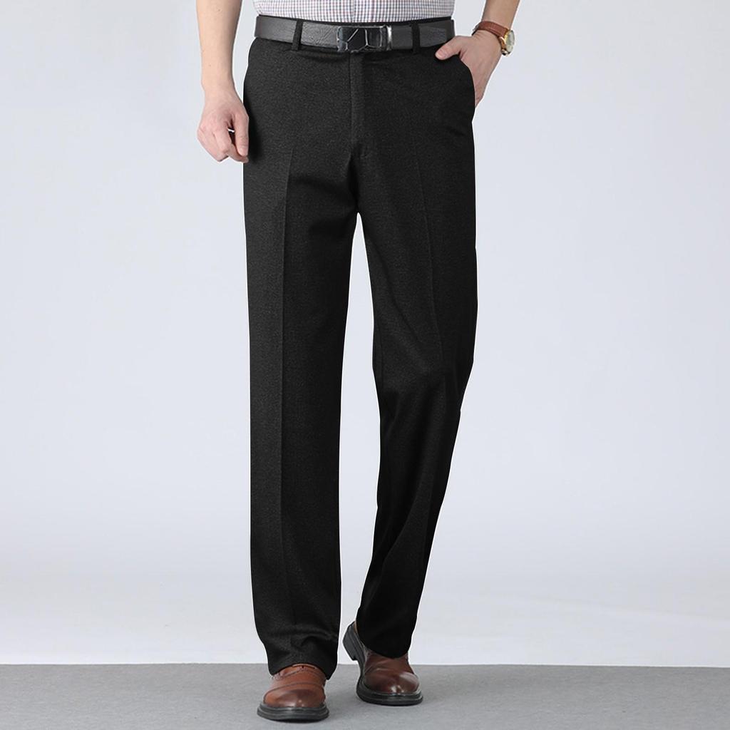 Herbst und Winter Dick Sommer Dünn Kleiderhosen Freizeithosen Hohe Taille Lange Hosen Herrenhosen Elastisch