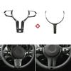For BMW F10 F22 F30 F32 F10 M Sport Carbon Fiber Look Car Interior Steering Wheel Trim Cover Sticker Button Frame Decoration