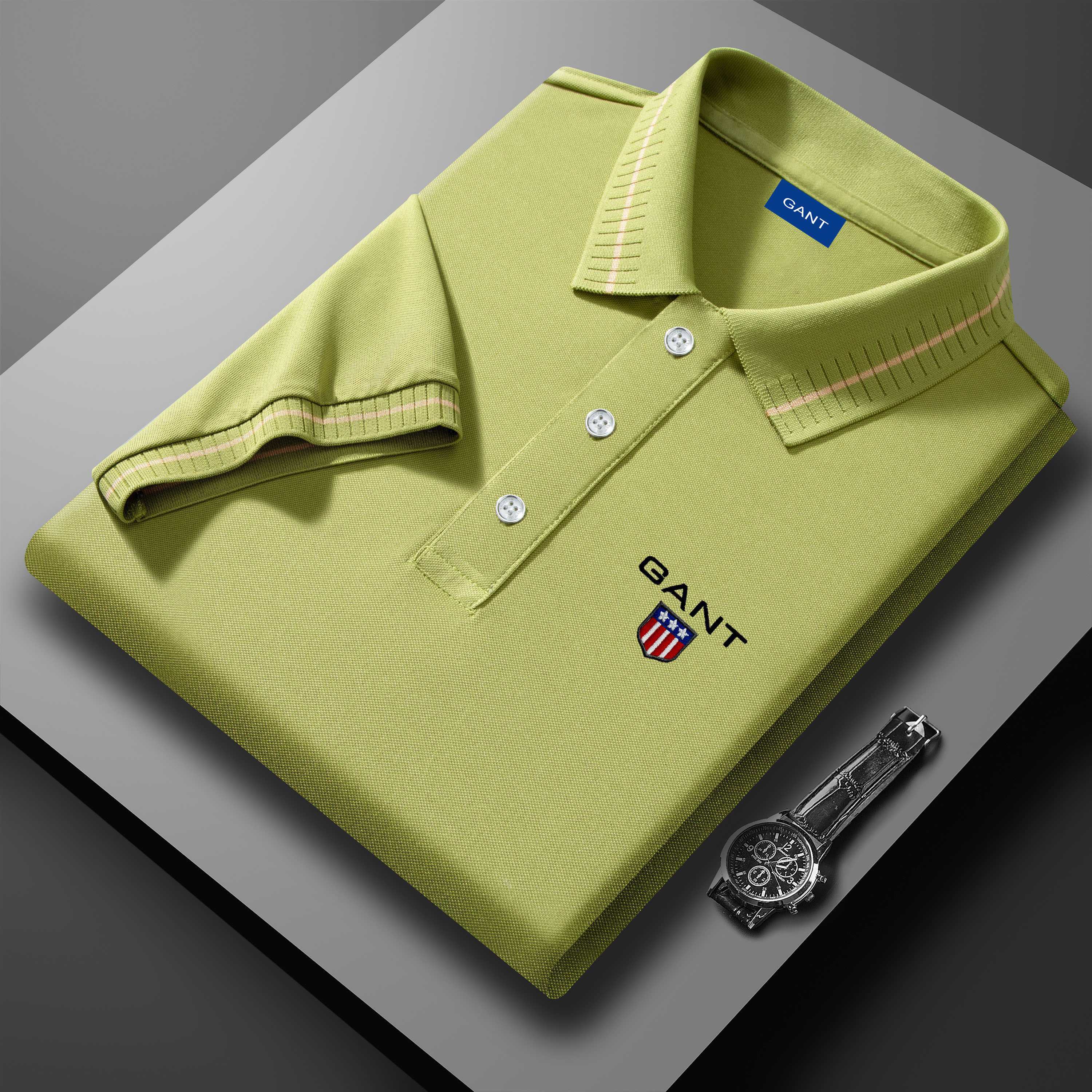 

Gant Нова літня 2025 р. Спортивна повсякденна футболка з лацканами з вишивкою, яка відводить вологу та піт, сорочка поло XL