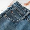 Women's Blue High-Waisted Loose Draping Denim Pants, 2025 Spring Straight-Leg Versatile Wide-Leg Design.