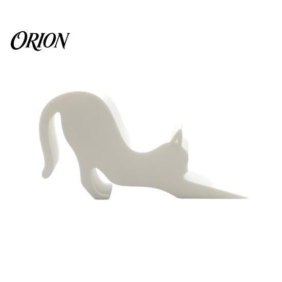Sturdy Wooden Door Stopper Non-Slip Decorative Doorstop, 3D Printed Animal Wedge, Cat Silhouette Wedge Puppy Design for Bedroom Home Decor
