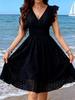 2026 Elegant V-neck Sleeveless Summer Dress for Women - European & American Style Vacation Wear