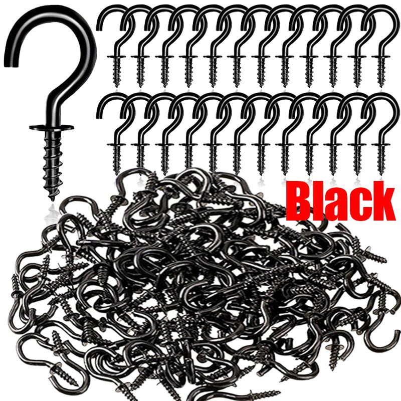 

1000/50 шт. Мини-крючок с шурупами, многофункциональный настенный держатель, железный вкручивающийся держатель для растений, потолочные крючки, ключи для шкафа, вешалки для чашек 50PCS