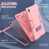 Color Block Protective Case for Samsung Tab A9 Plus - Silicone & PC Three-Proof Drop Protection