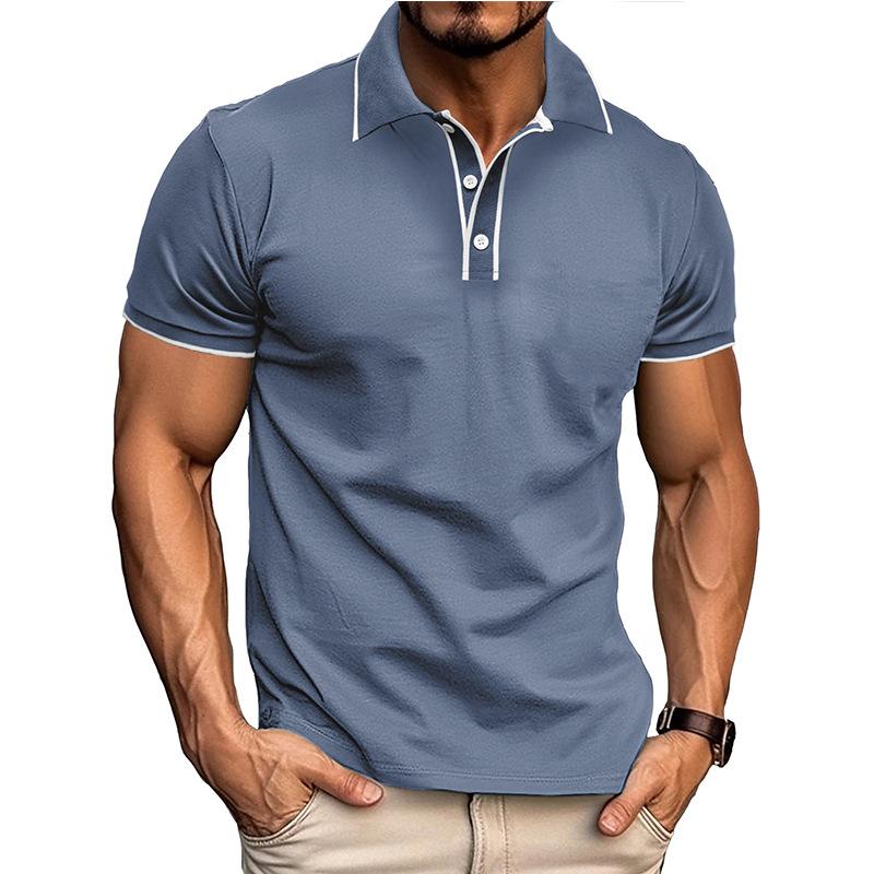 

Men s Jacquard Polo Shirt Colorblock Short Sleeve XXL