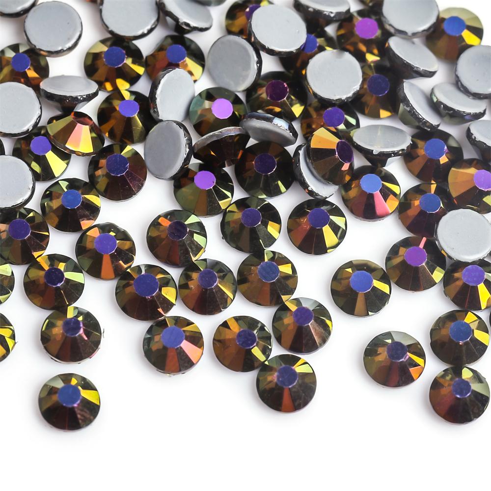 SS6-SS30 40 Farben Crystal AB Better DMC Hot Fix Strasssteine, Glas-Strasssteine zum Aufbügeln, zum Nähen und für Stoffdekorationen
