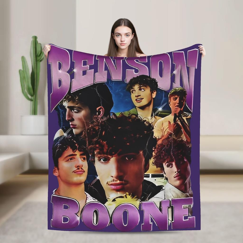 Benson Boone Vintage Style Blankets  Plush Funny Warm Throw Blankets for Bed Sofa Autumn/Winter