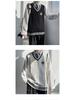 Gilet Maglione Originale Academy da Uomo con Scollo a V - Maglieria Autunno/Inverno in Caldo Stile Uniforme Scuro