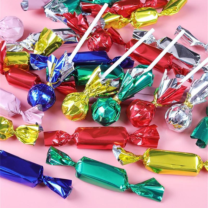500 Stück 9x12cm Aluminiumbeschichtete Folie Einfarbige DIY Handgemachte Nougat Süßigkeiten Verpackung Milch Toffee Hülle