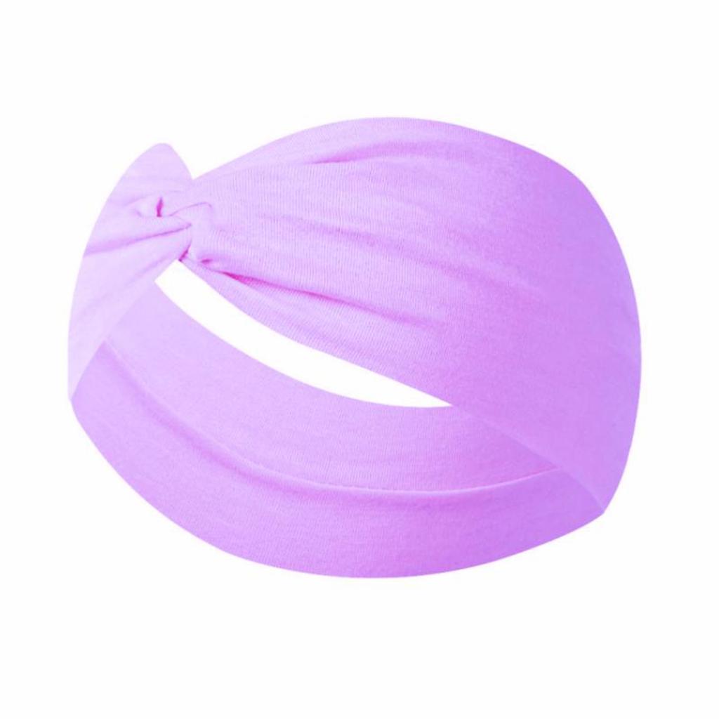 Stretchy Wide Cross Knot Headband for Women Soft Elastic Hair Comfortable Turban Style Wrap for Daily Use Yoga Sports Running
