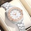 LIGE Women's Watch New Ceramic Elegant Quartz Watch Fashion Waterproof Luminous Clock Women's Wristwatch Montre Femme+BOX