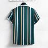 Summer New Men Clothes Short Sleeve Lapel Shirt Tops Fashion Stripe Design Men Tops