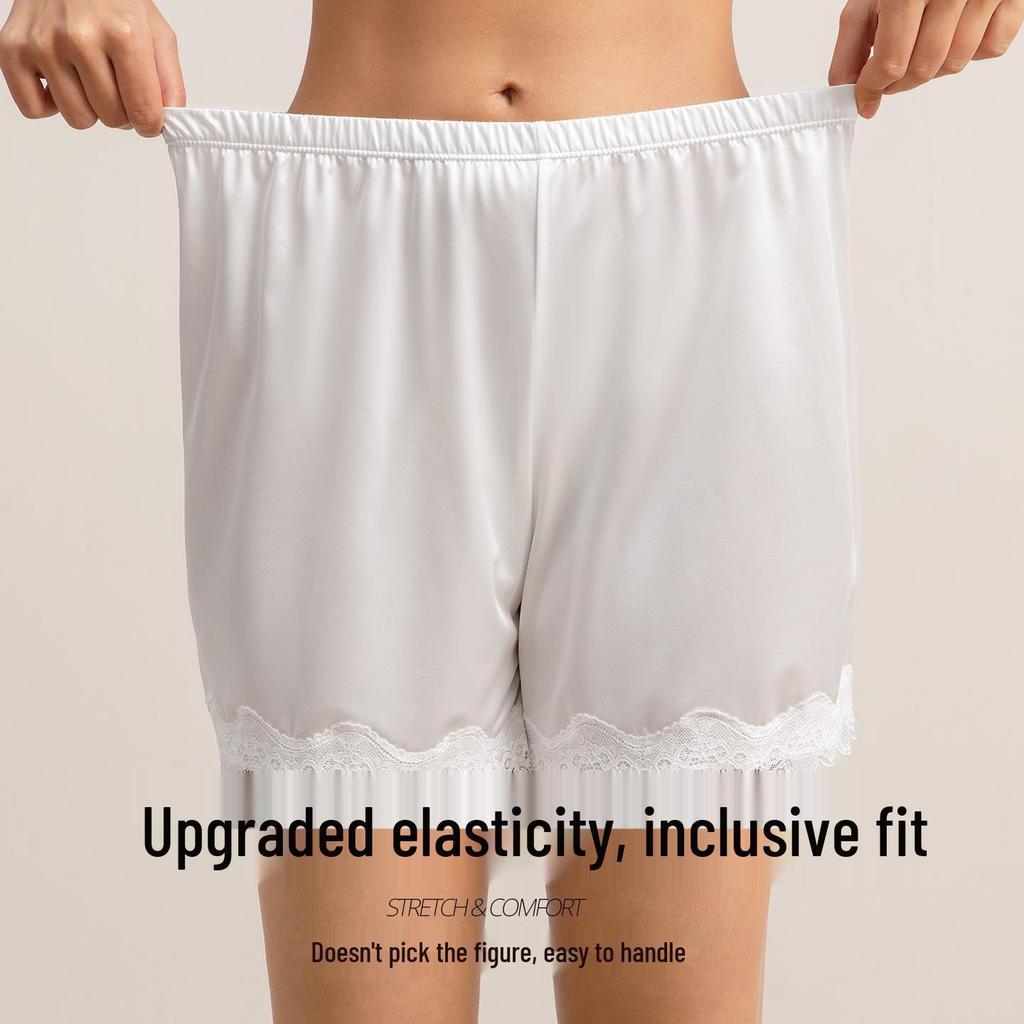 Women's Summer Ice Silk Lace Shorts - Anti-Exposure, Loose, Plus Size Pajamas, 2026 Collection