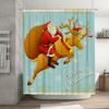 Tu Christmas Shower Curtain Santa Claus Festive Holiday Bathroom Decor Merry Xmas Reindeer Pattern Waterproof Home Textile Gift