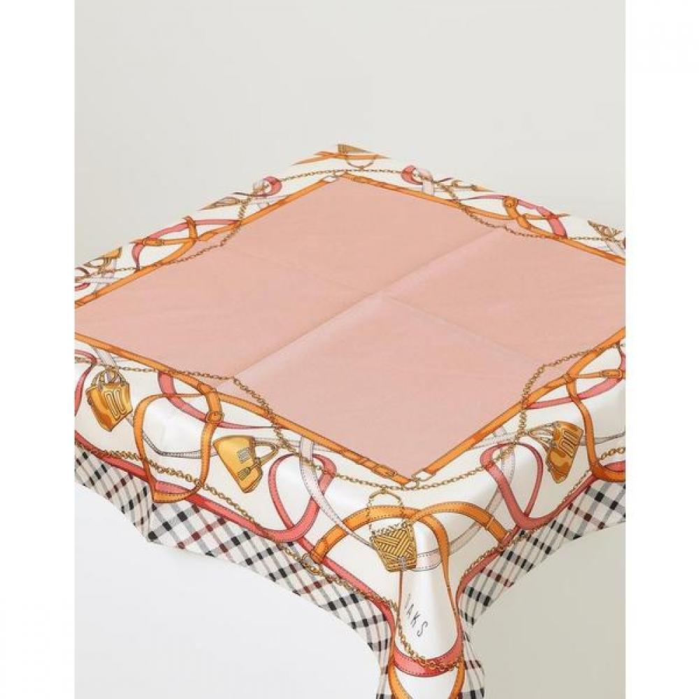 Daks Silk Pink Chain Pattern Square Scarf Dcsc1f142
