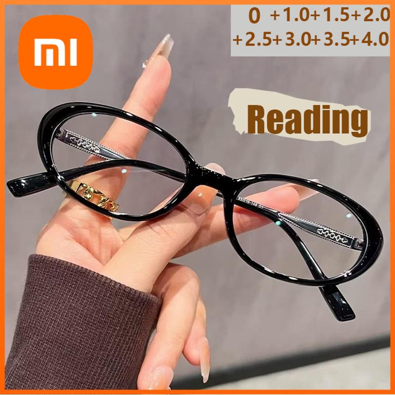 Xiaomi Óculos de Leitura Modernos com Borda Grossa, Armação Oval Pequena, Anti-luz Azul, Para Mulheres, Idosos, Meia-idade e Idosos, Óculos JH5002