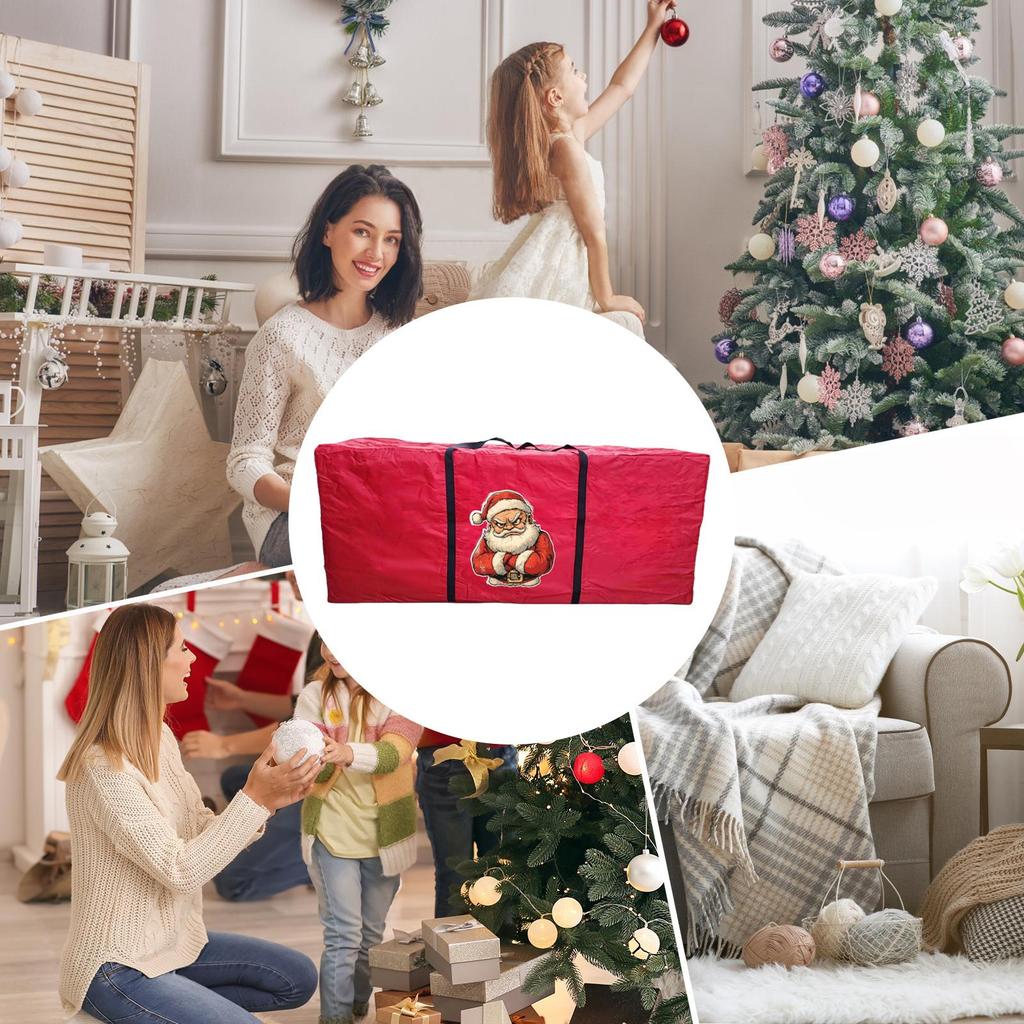 Christmas Decoration Storage Holiday Large Organizer Tote Christmas Wreath Red Storage Bag For Under Bed Bedroom Attic Basement