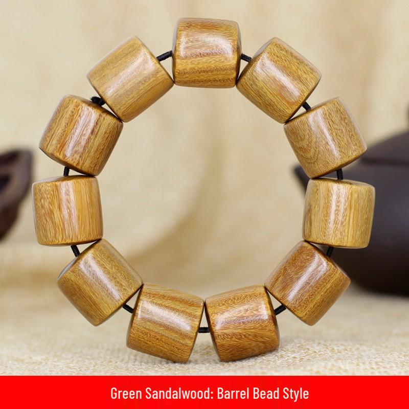 Argentinisches Grünes Sandelholz Buddhistisches Gebetsperlenarmband für Männer und Frauen