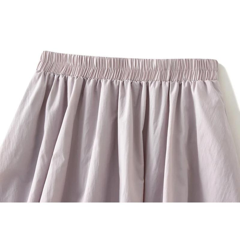 Women's Balloon Long Skirts Street Elastic Waist Flowy Loose Cargo Skirt Aesthetic Women Clothes