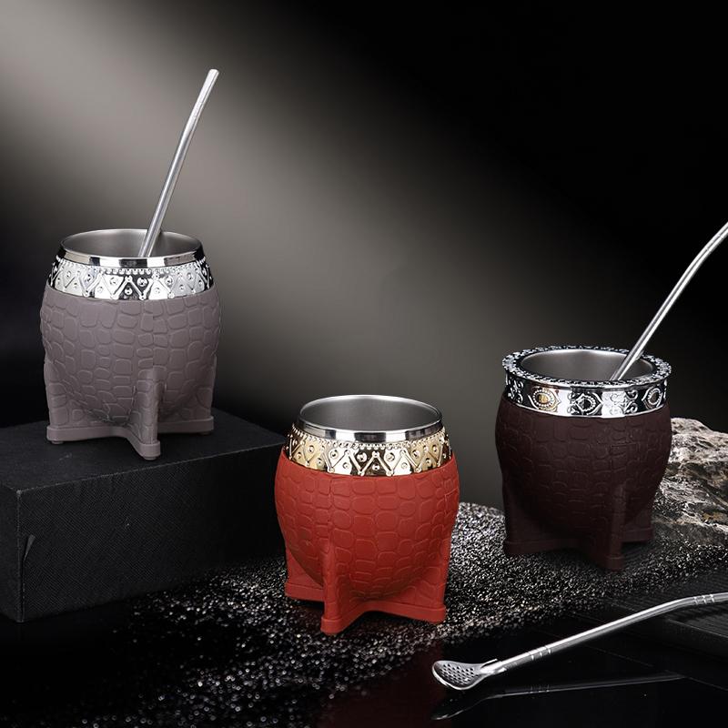 1PC Tazas Tazas Para Café Stainless Steel Double Wall Cup 200ml Insulated Tumbler Yerba Mate Tea Coffee Beer Drinking Mug Double