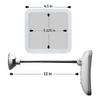 Square Flexible Gooseneck LED Lighted 10X Magnifying Makeup Mirror, Power Locking Suction Cup, Bright Diffused Light