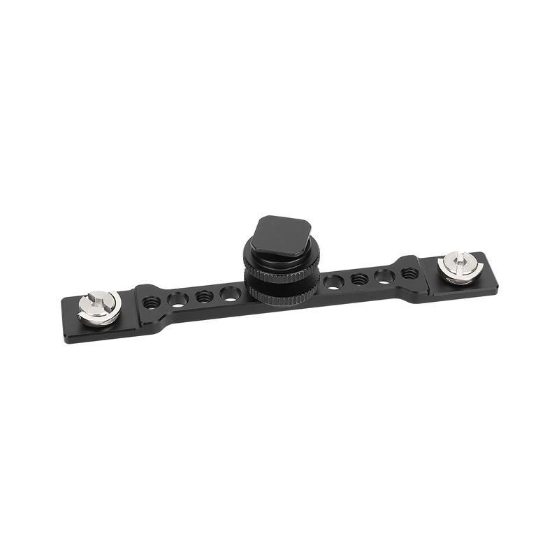 HDRIG 15cm Aluminum Alloy Camera Hot Shoe Extension Rail Bracket Bar with Dual 1/4"-20 Camera Screw Mount For Tripod Flash Light