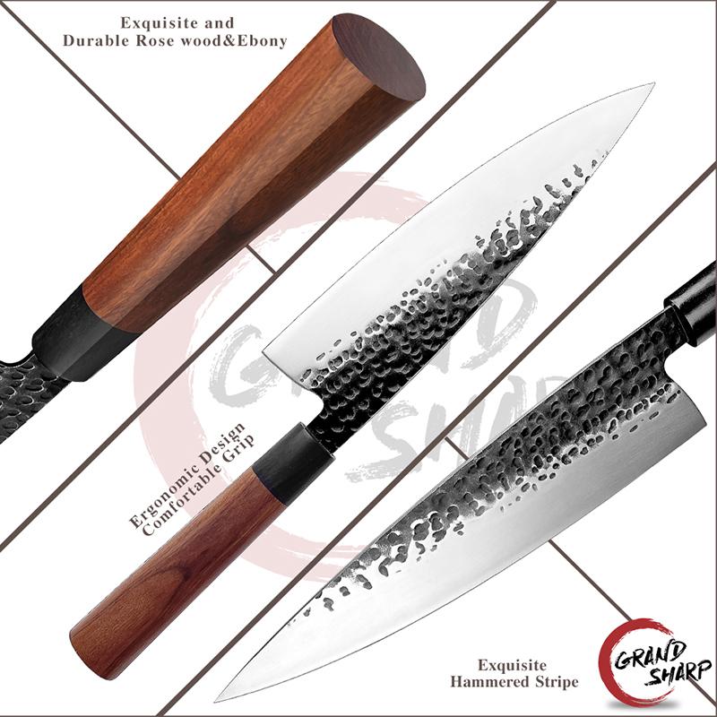 8 Inch Kitchen Knife Hand Forged Stainless Steel Chef Knives Gyutou Butcher Knife Meat Cleaver Chopping Cooking Tools