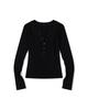 MOAA Henley Rib Knit Top (Black)