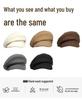 Cloud Octagonal Hat: Women's Retro Khaki Beret, Large Face-Slimming Autumn/Winter Cap, Men's Black Flat Hat