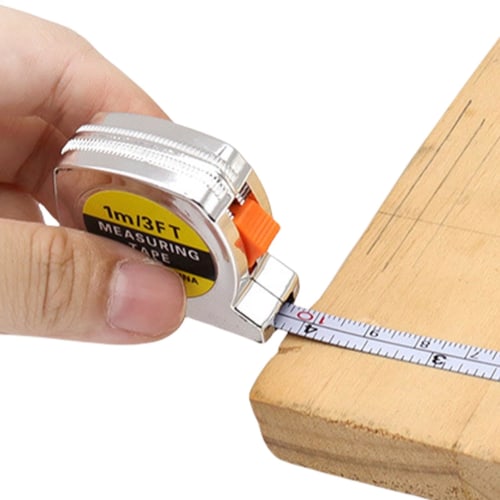 Measuring Tape - 3FT Portable Steel Tape Measure, Retractable Self-Locking Tool | Easy-to-Read Imperial and Metric Scales, Compact Measuring Tape for