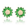 Sunflower Zircon Earrings For Women Elegant Floral Jewelry Gift For Her