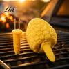 Kitchen Gadgets for Grilling Stainless Steel Corn Holders, Heat Resistant Shaped Handles, Double Skewers Needle Set Outdoor Camping And Home Barbecue