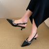2026 New Summer Classic Champagne Black Banquet Wedding Shoes Sexy Rhinestone Satin Pointed Toe High Heel Sandals for Women