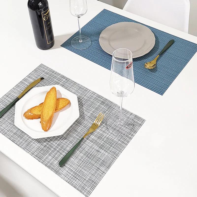 PVC Placemat Washable Dining Table Mats for Dining Table Cafe Anti-slip Hot Placemats Bowl Insulation Pad Cup Mat Table Coasters