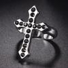 1 STuks Punk Vintage Zwart Grote Open Kruis Ring Voor Vrouwen Feest Sieraden Mannen Trendy Gotisch Goud Zilver Kleur Vinger Ringen Anillo