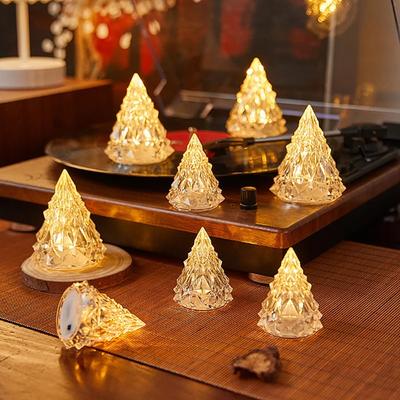 2pcs Lumières d'Ambiance LED Iceberg Protection des Yeux Cristal Mini Lumière d'Arbre de Noël Mignonne Décoration de Chambre Veilleuse Cadeau de Fête