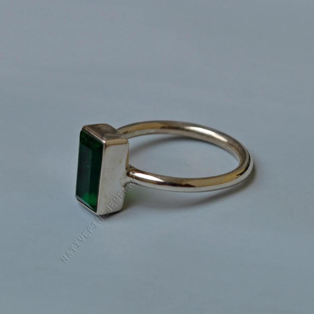 Natural Bi-Color Tourmaline Gemstone Handmade 925 Steling Silver Ring