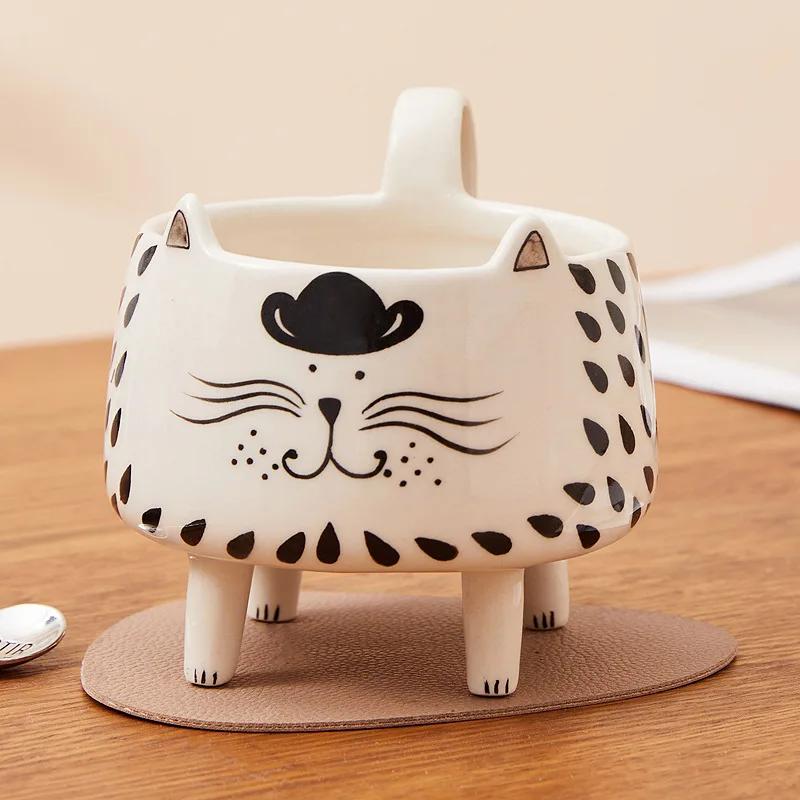 

Cat Mug with 4 Legs Cat Cute Coffee Mug for Women Girls Cute Ceramic Meow Mugs Novel Coffee Mugs Funny 301-400ml