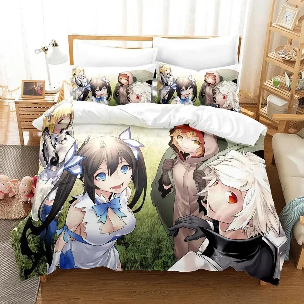 Comfortable Anime Print Bedding Set With Duvet Cover And Pillowcases King Queen Twin Sizes For Adults And Kids