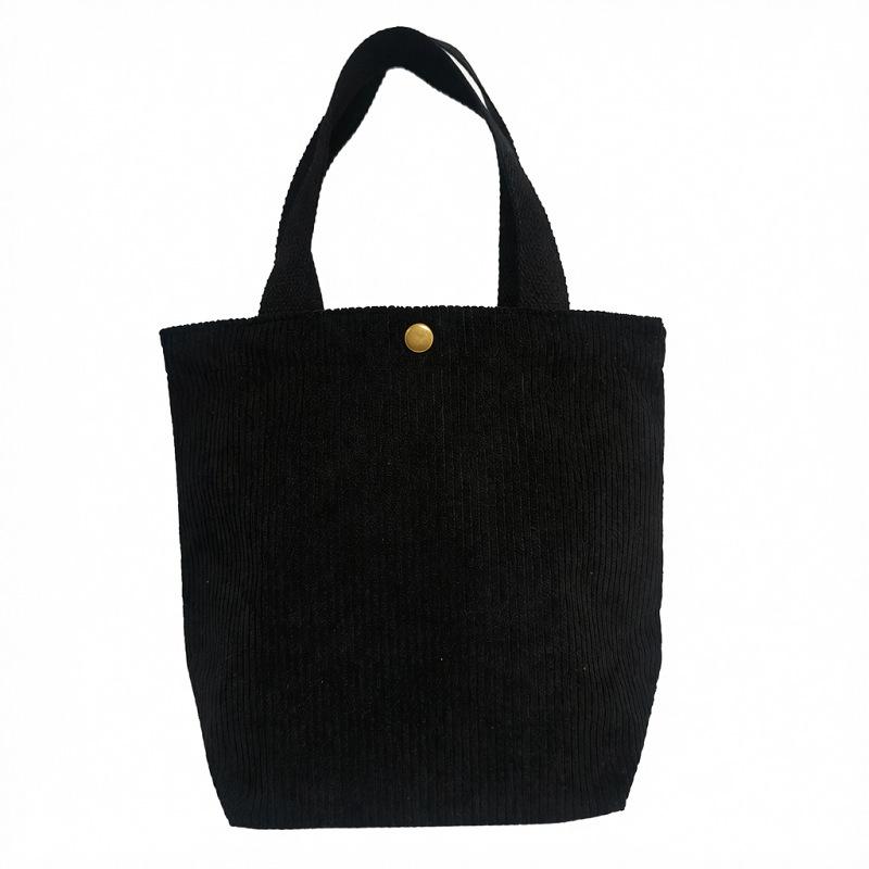 Retro Corduroy Bento Shoulder Bag - Versatile Canvas Handbag for Students and Commutes