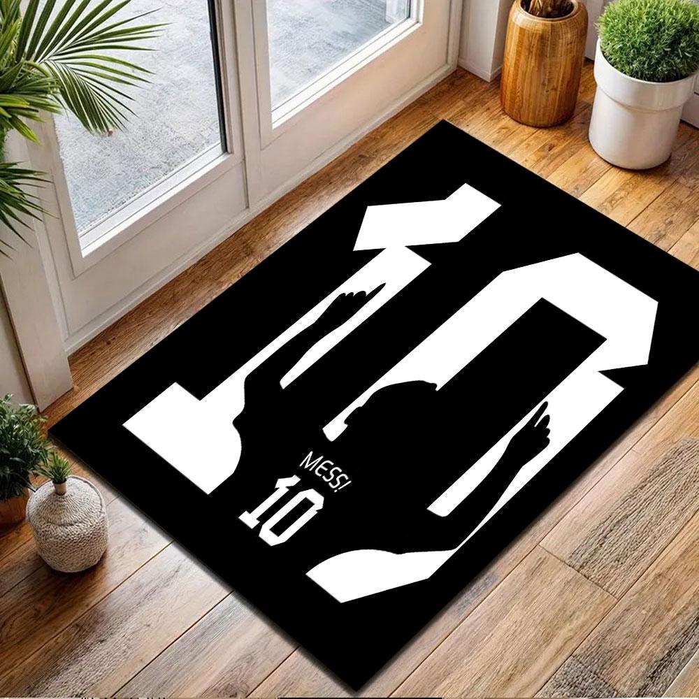 Number 10 Silhouette Celebration Patterned carpet, non slip mat suitable for living room and bedroom sofas